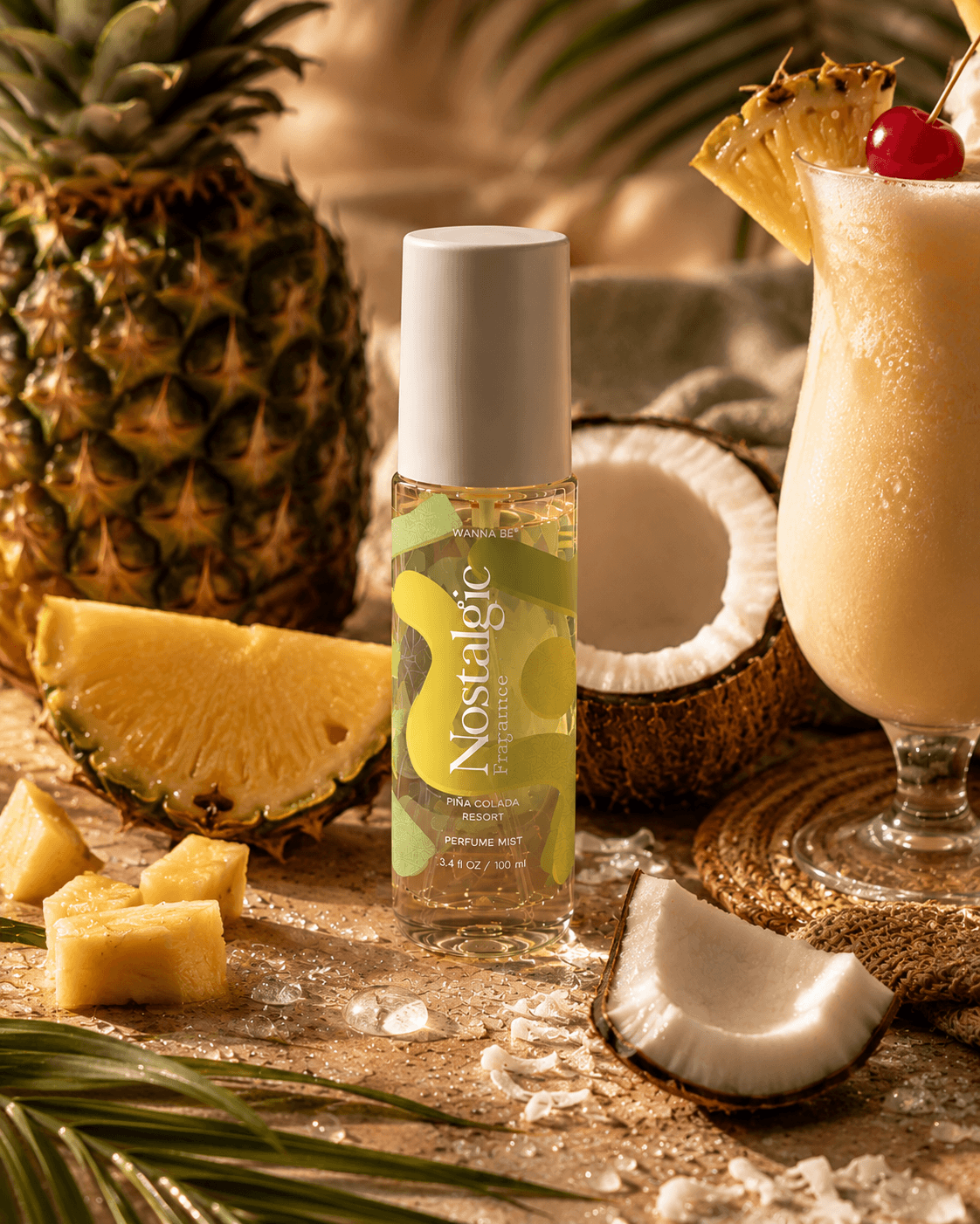 Bruma corporal Piña Colada Resort de Wannabe de 100 ml, fragancia tropical a piña y coco